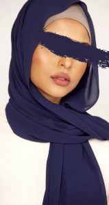 Hijab Mousseline bleu Marine collection premium