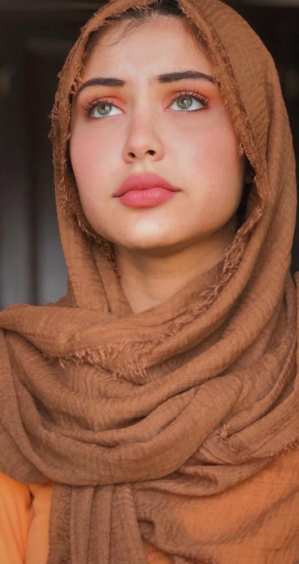 Hijab froissé marron