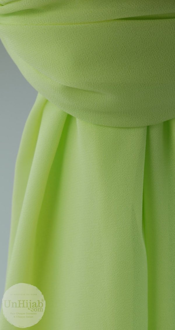 Hijab Mousseline Vert Lime Premium Collection