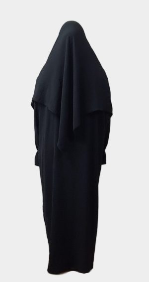 Jilbab 2 pièces Noir abaya avec khimar pas cher