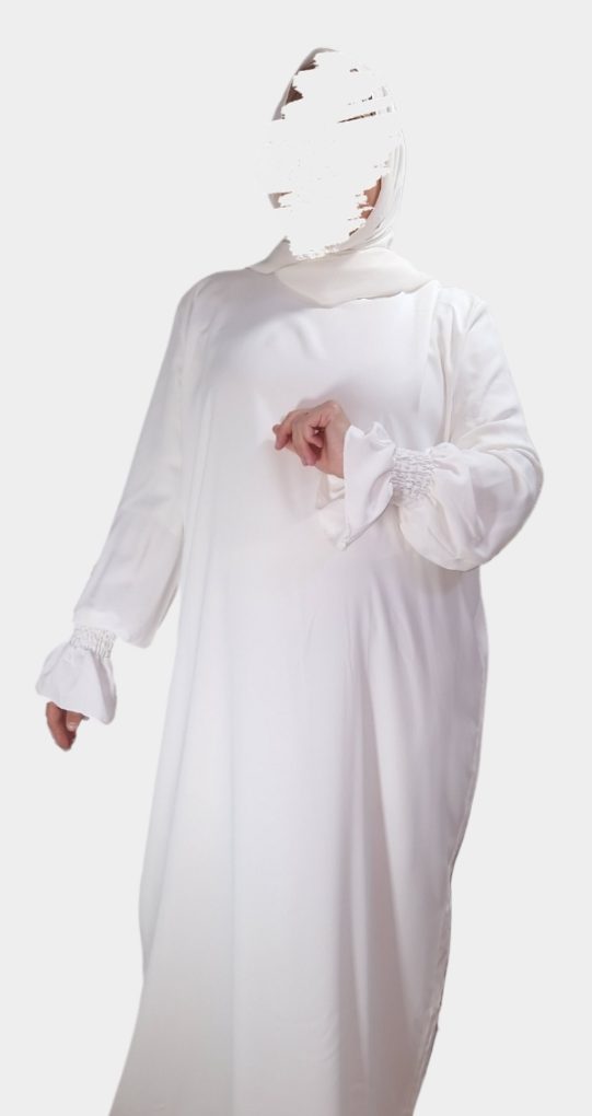 Abaya Blanche Femme Abaya Simple En Soie de Medine