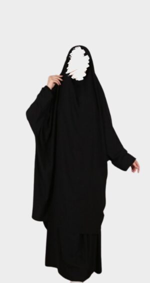 Jilbab pas cher pour femme Noir avec jupe