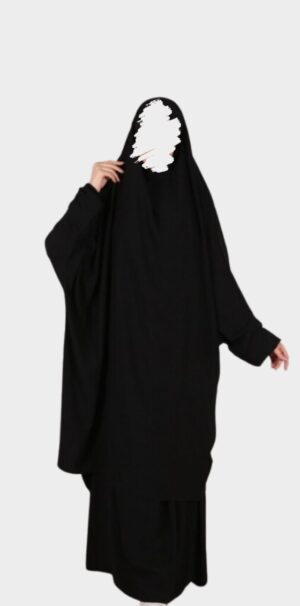 Jilbab pas cher pour femme Noir avec jupe