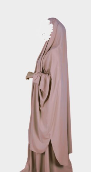 Jilbab femme 2 pièces nude