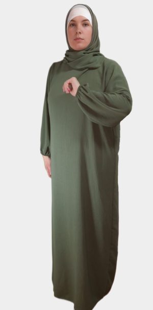 Abaya voile intégré Kaki