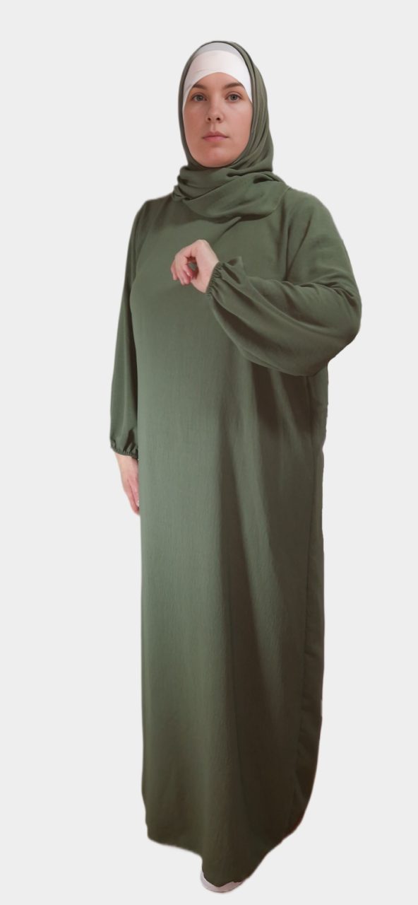 Abaya voile intégré Kaki